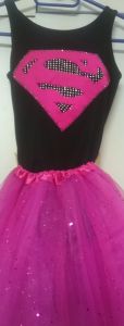 Kids Costumes to Hire - Super Girl - PInk (top, tutu, cape, leggings)